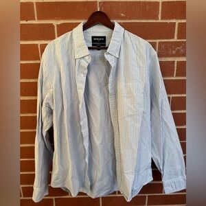 Bonobos Stretch Button Up Shirt Blue White Stripe Men’s XL Standard Fit